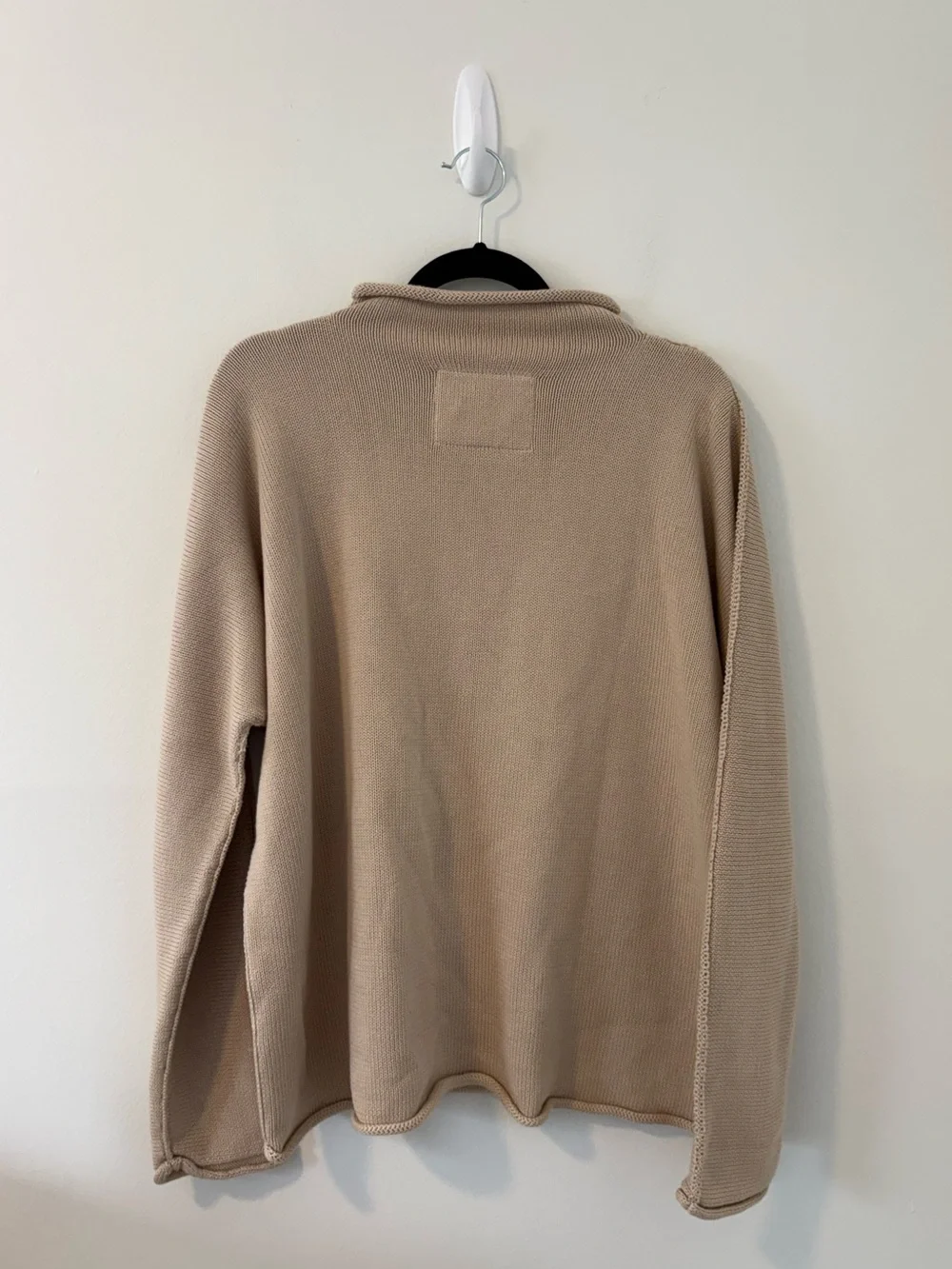 Frank & Eileen Rolled Funnel Neck Sweater Large 100% Cotton